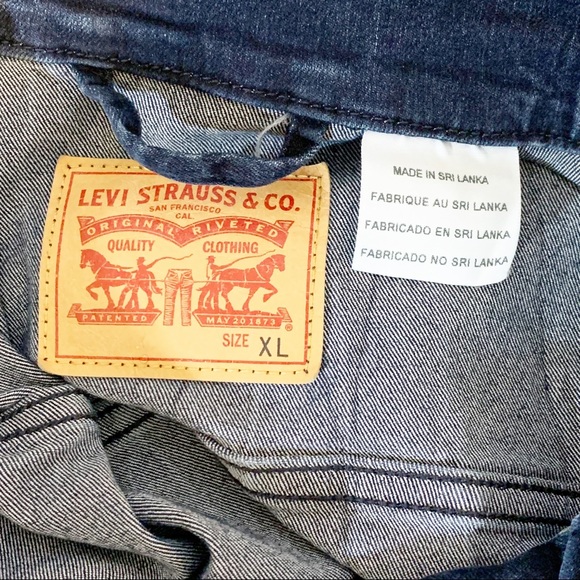 Levi’s Blue Dark Wash Denim Jean Jacket Size XL - Picture 12 of 12